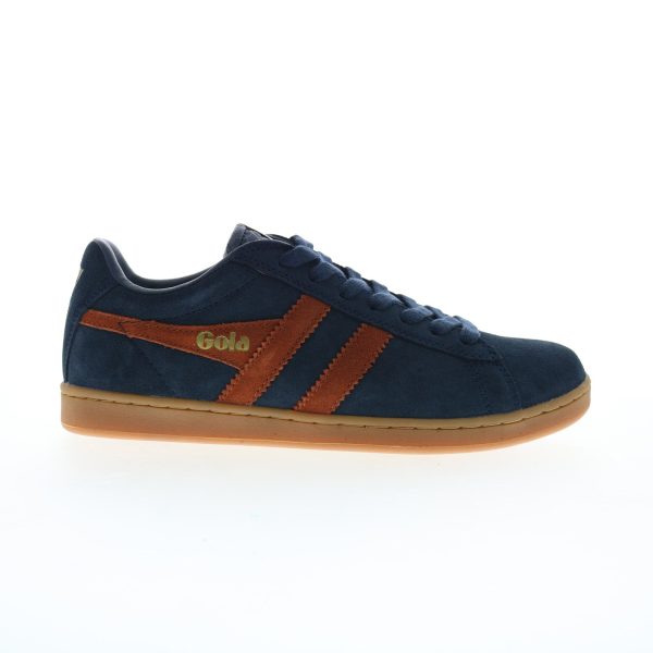 Gola Equipe Suede CMA495 Mens Blue Suede Lace Up Lifestyle Sneakers Shoes Online Sale