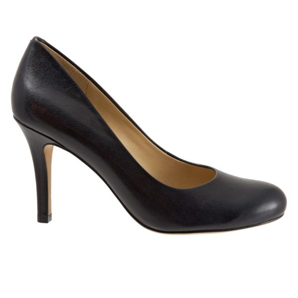 Trotters Gigi T1505-001 Womens Black Narrow Leather Pumps Heels Shoes Hot on Sale