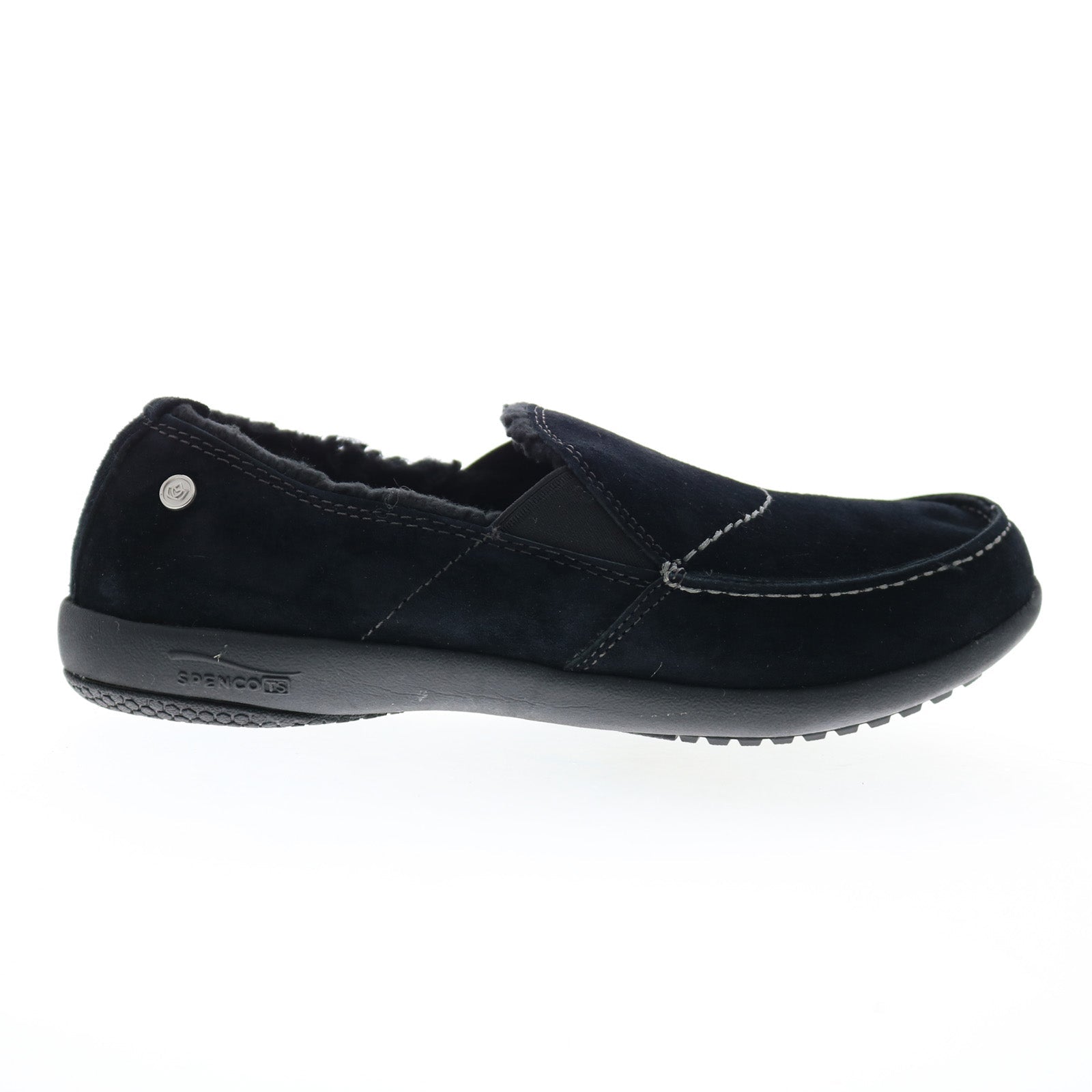 Spenco Siesta Cozy Slip-On 20083 Womens Black Suede Casual Slippers Shoes on Sale
