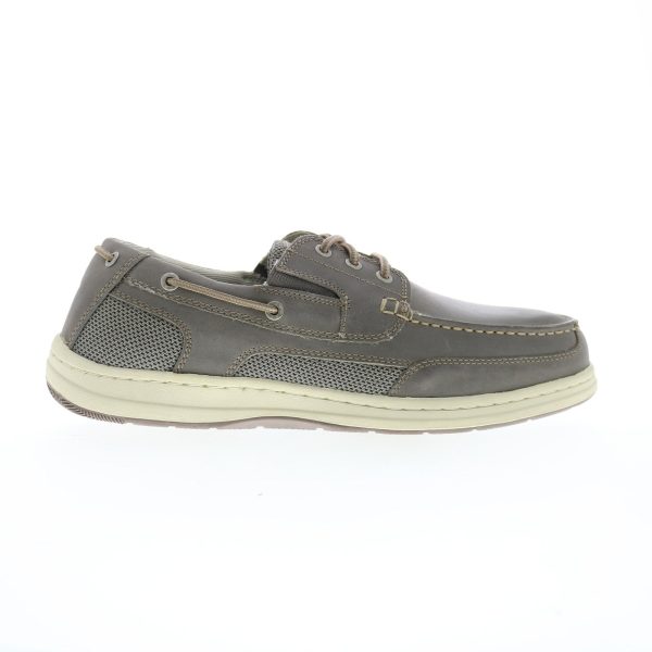 Dockers Beacon 90-38625 Mens Gray Leather Loafers & Slip Ons Boat Shoes Fashion