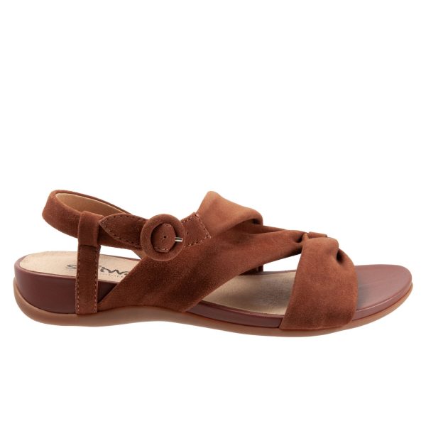 Softwalk Tieli S2109-236 Womens Brown Extra Wide Leather Strap Sandals Shoes Online