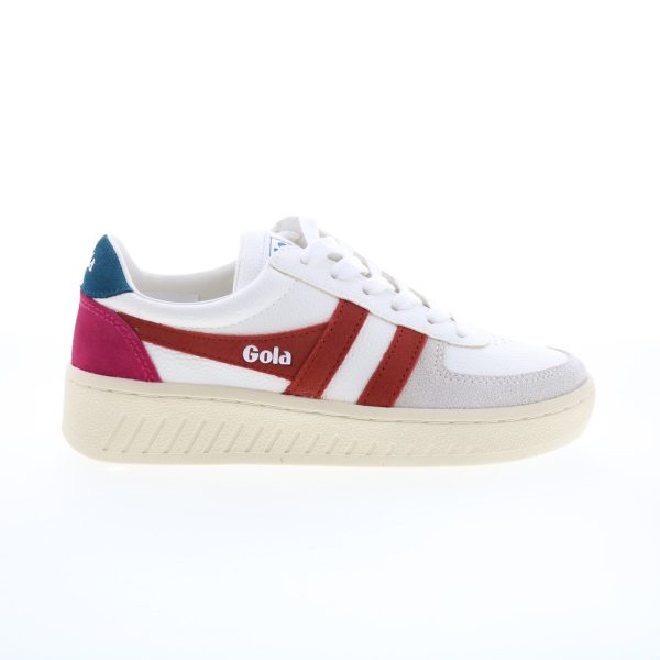 Gola Grandslam Trident CLA415 Womens White Suede Lifestyle Sneakers Shoes For Sale