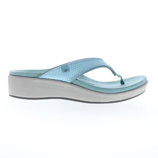 Spenco Weekend Wedge SP1076MBL Womens Blue Synthetic Wedges Sandals Shoes Online