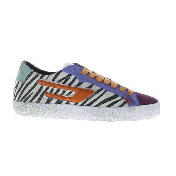 Diesel S-Leroji Low W Womens Purple Leather Lifestyle Sneakers Shoes Online Sale