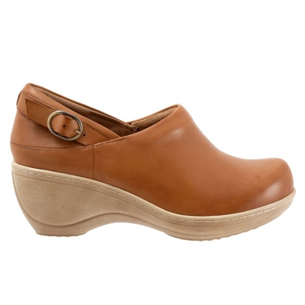 Softwalk Minna S2253-215 Womens Brown Narrow Leather Clog Flats Shoes on Sale