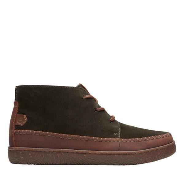 Clarks Hodson Mid 26167769 Mens Green Suede Lace Up Chukkas Boots on Sale