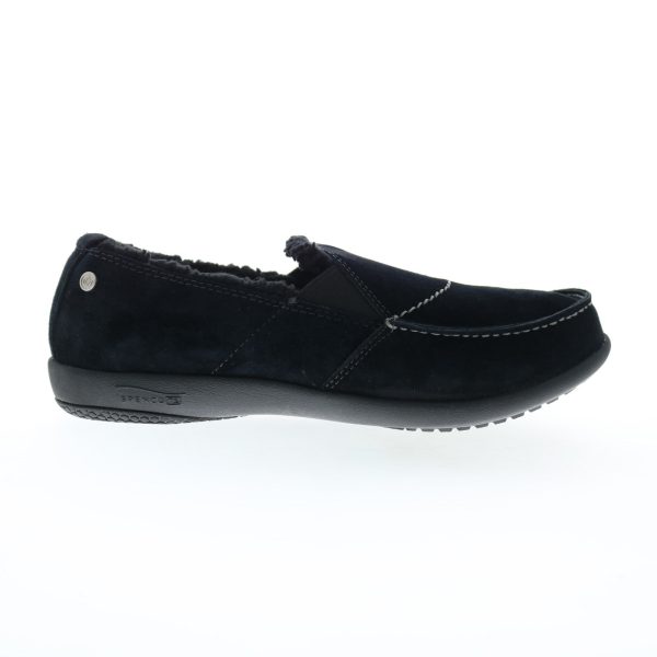 Spenco Siesta Cozy Slip-On 20087 Womens Black Wide Casual Slippers Shoes For Sale