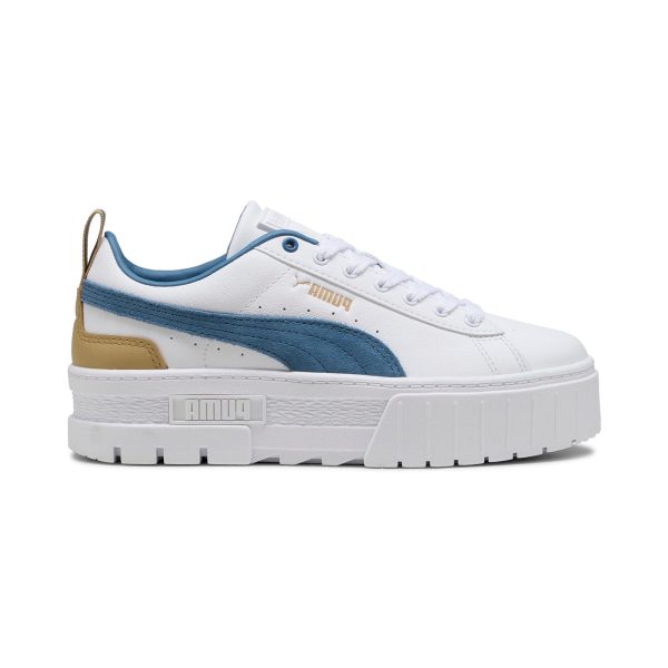 Puma Mayze Leather 38198349 Womens White Leather Lifestyle Sneakers Shoes on Sale