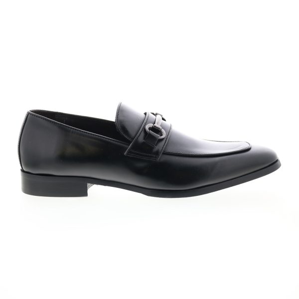 Bruno Magli Jack MB3JACA0 Mens Black Leather Loafers & Slip Ons Casual Shoes For Cheap