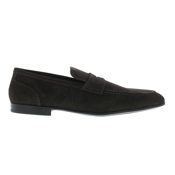 Bruno Magli Lauro MB3LROC1 Mens Brown Suede Loafers & Slip Ons Penny Shoes For Discount