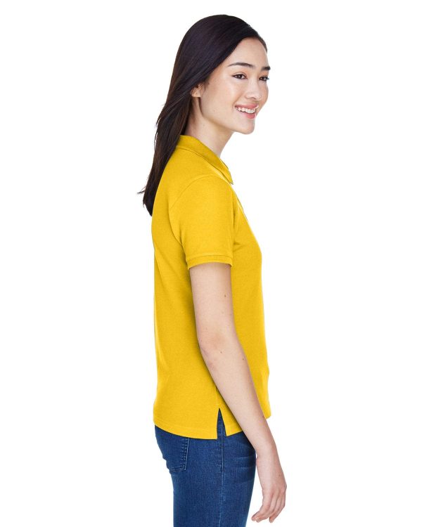 Harriton Ladies Cotton Pique Polo Shirt | Sunray Yellow Sale - Image 3