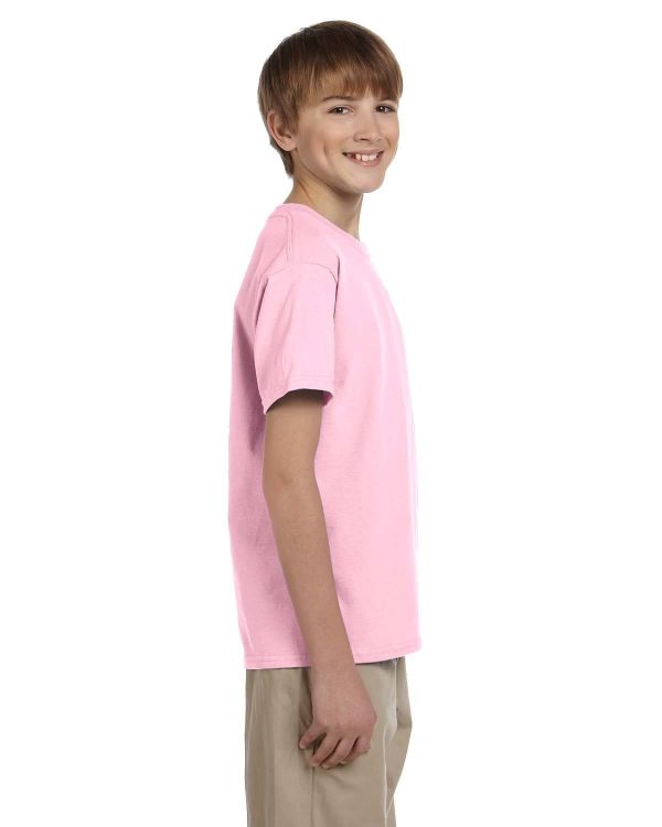 Hanes Youth Heavyweight 50 50 T-Shirts | Pale Pink Cheap - Image 3