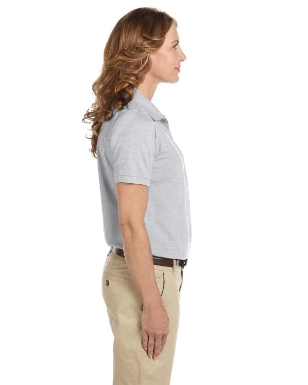 Harriton Ladies Easy Blend Polo Shirt | Grey Heather For Sale - Image 3