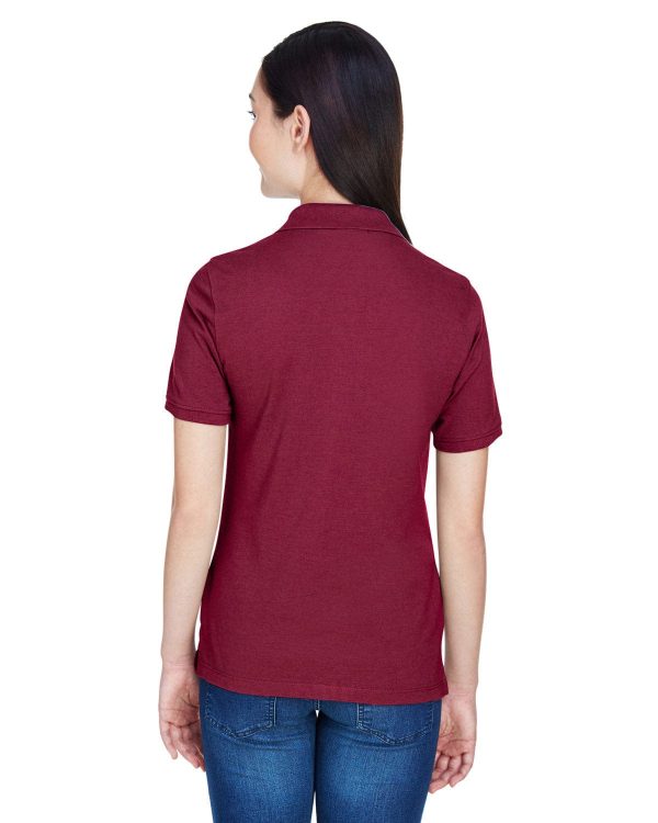 Harriton Ladies Easy Blend Polo Shirt | Wine Discount - Image 2