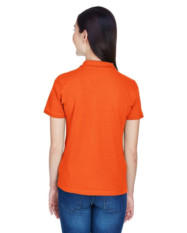 Harriton Ladies Cotton Pique Polo Shirt | Team Orange on Sale - Image 2