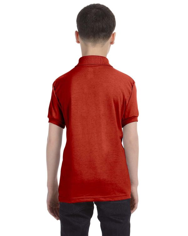 Hanes Youth Jersey Knit Polo Shirt | Deep Red Online Sale - Image 2