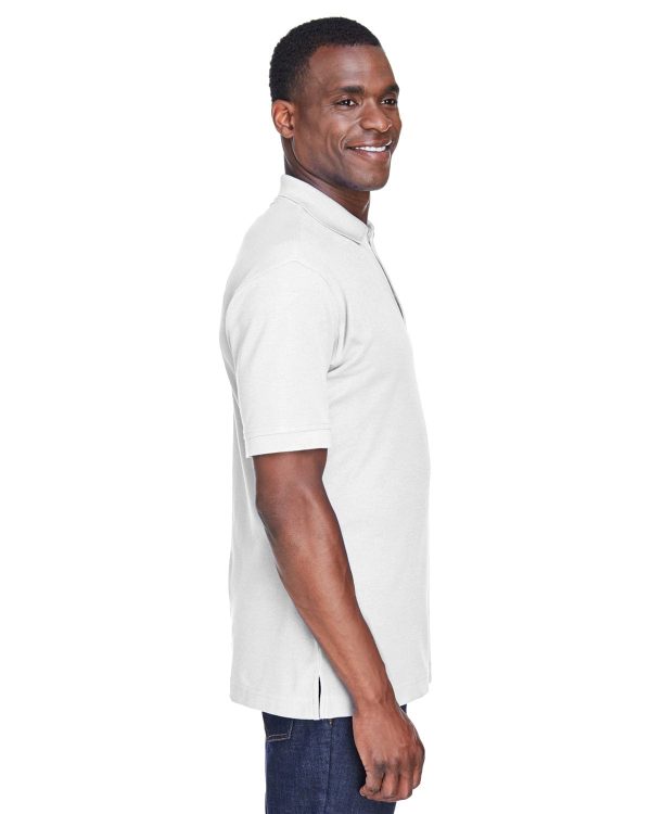 Harriton Blend-Tek Polo Shirt | White Discount - Image 3