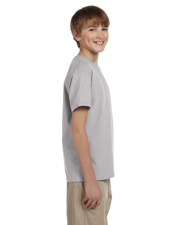 Hanes Youth Heavyweight 50 50 T-Shirts | Light Steel For Sale - Image 3