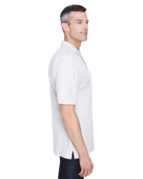 Harriton Easy Blend Pocket Polo Shirt | White Sale - Image 3