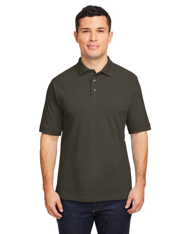 Harriton Cotton Pique Polo Shirt | Black Hot on Sale