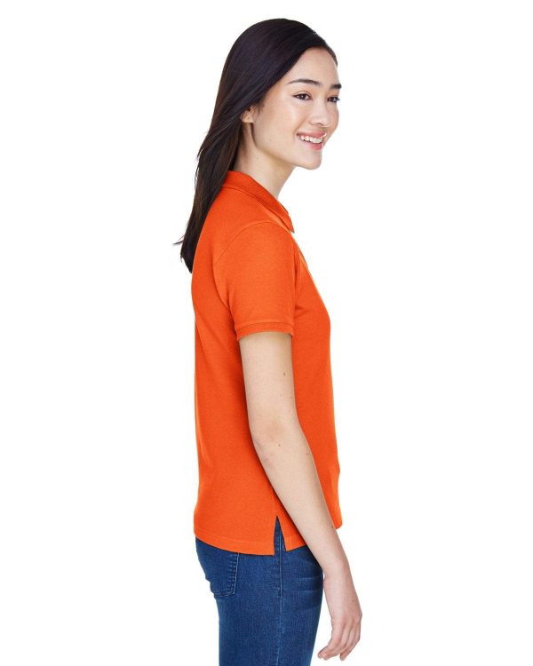 Harriton Ladies Cotton Pique Polo Shirt | Team Orange on Sale - Image 3