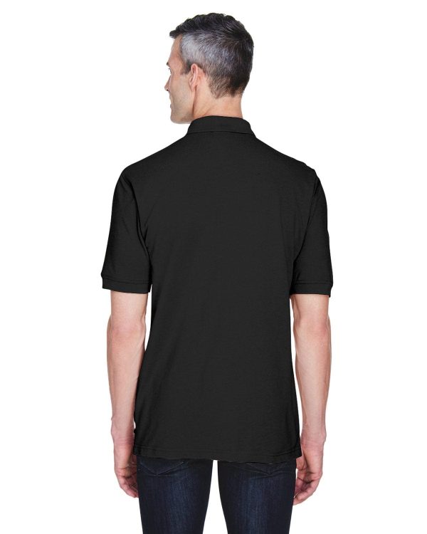 Harriton Easy Blend Pocket Polo Shirt | Black Online now - Image 2