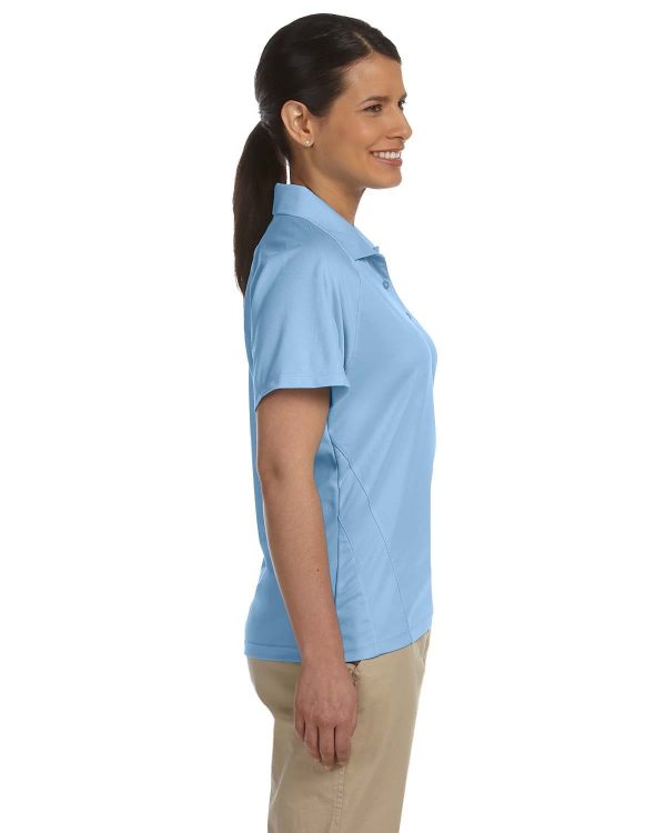 Harriton Ladies Polytech Mesh Polo Shirt | Light Blue Sale - Image 3