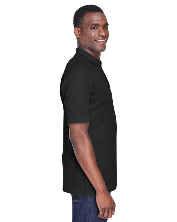 Harriton Blend-Tek Polo Shirt | Black on Sale - Image 3