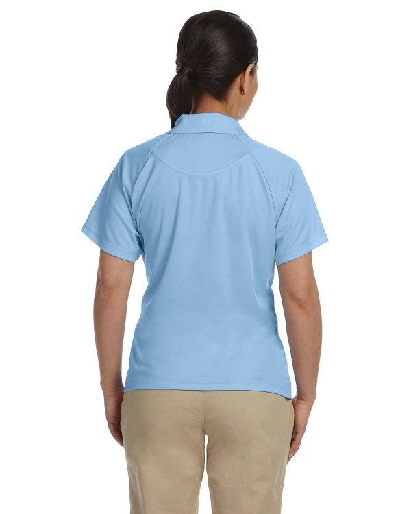 Harriton Ladies Polytech Mesh Polo Shirt | Light Blue Sale - Image 2