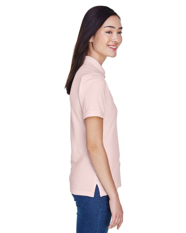Harriton Ladies Easy Blend Polo Shirt | Blush Online Sale - Image 3