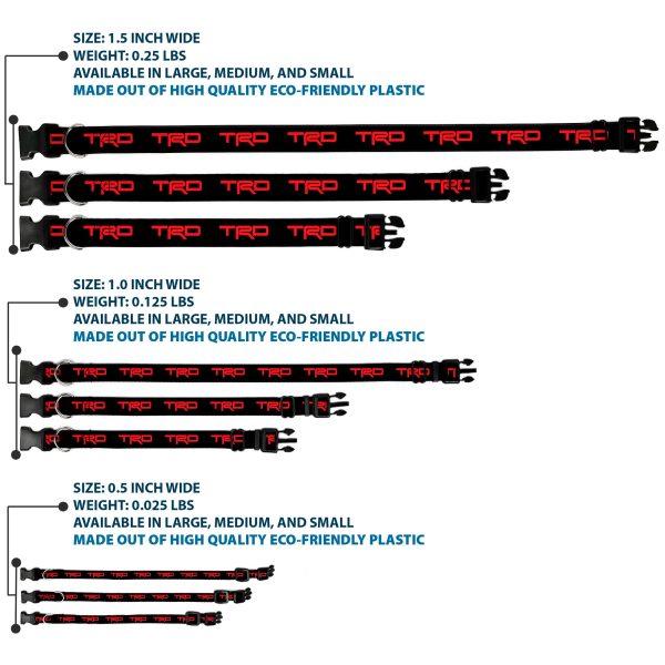 Plastic Clip Collar - Toyota Racing Development TRD Logo Black Red Online Hot Sale - Image 3