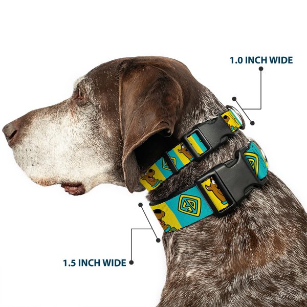 Plastic Clip Collar - Scooby Doo Pose and Dog Tag Blocks Yellow Blue Online now - Image 2