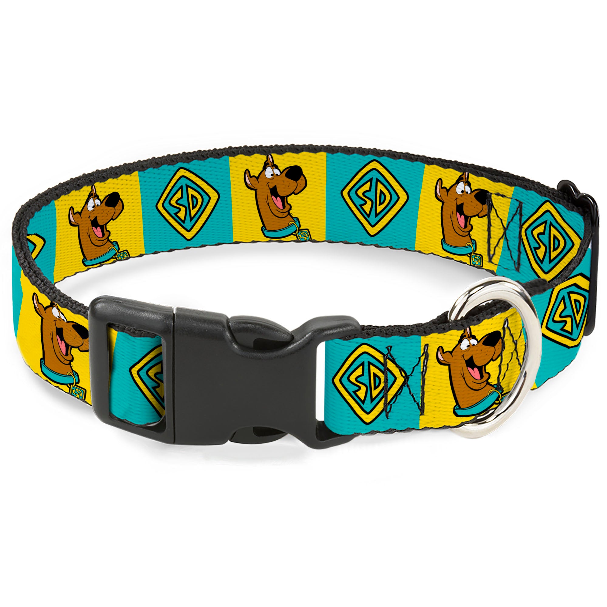 Plastic Clip Collar – Scooby Doo Pose and Dog Tag Blocks Yellow Blue Online now