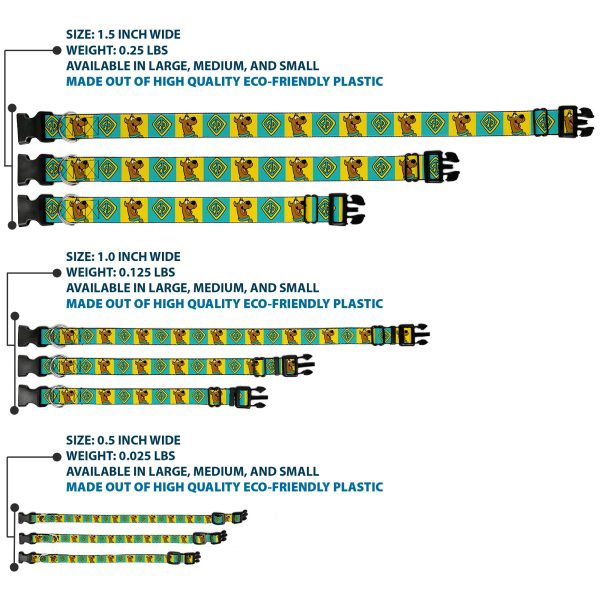 Plastic Clip Collar - Scooby Doo Pose and Dog Tag Blocks Yellow Blue Online now - Image 3
