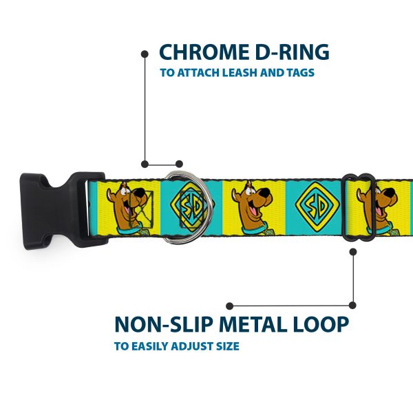 Plastic Clip Collar - Scooby Doo Pose and Dog Tag Blocks Yellow Blue Online now - Image 5