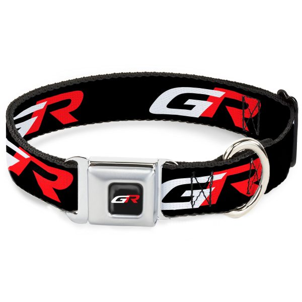 Toyota Gazoo Racing  GR Logo Full Color Black White Red Seatbelt Buckle Collar - TOYOTA GAZOO RACING GR Logo and Text Black White Red For Sale