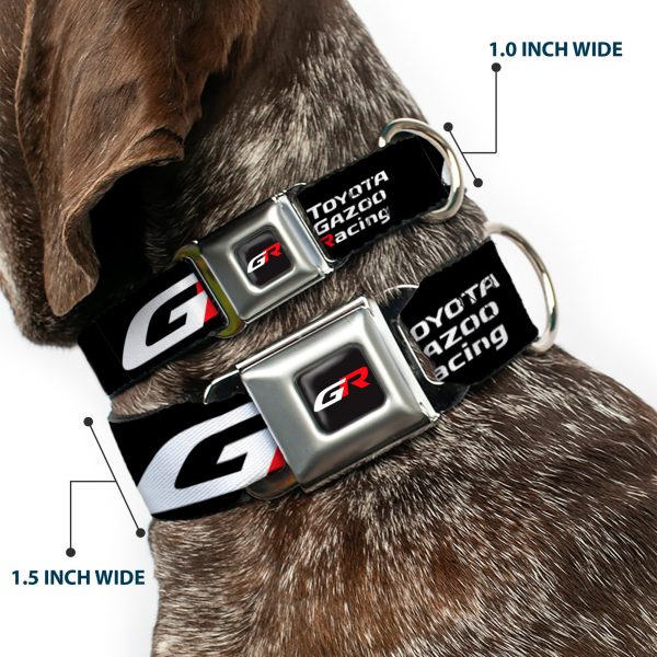 Toyota Gazoo Racing  GR Logo Full Color Black White Red Seatbelt Buckle Collar - TOYOTA GAZOO RACING GR Logo and Text Black White Red For Sale - Image 2