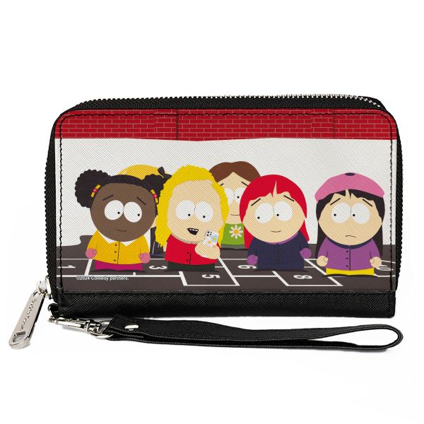 PU Zip Around Wallet Rectangle - South Park Girls Deep Learning Hopscotch Group Scene For Sale