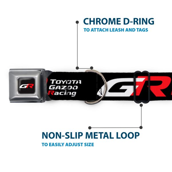 Toyota Gazoo Racing  GR Logo Full Color Black White Red Seatbelt Buckle Collar - TOYOTA GAZOO RACING GR Logo and Text Black White Red For Sale - Image 5